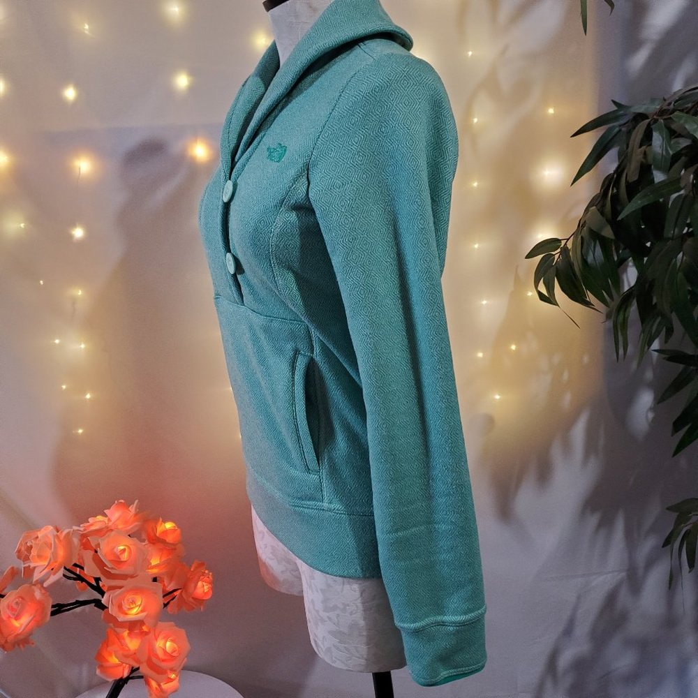 The North Face Crescent Shawl Teal Diamond Print Size Women's XS EUC - Picture 7 of 14